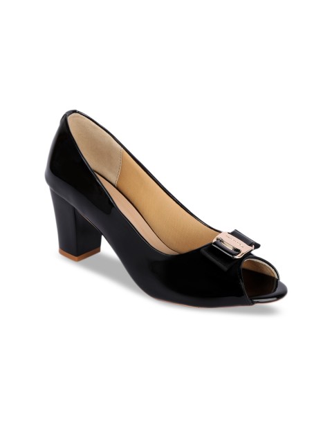 

Sole To Soul Women Black Solid Peep Toes