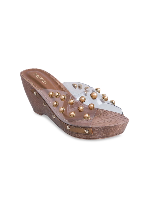 

Metro Women Rose Gold Embellished Mules