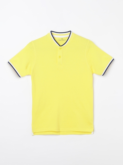 

Fame Forever by Lifestyle Boys Yellow Solid Henley Neck T-shirt