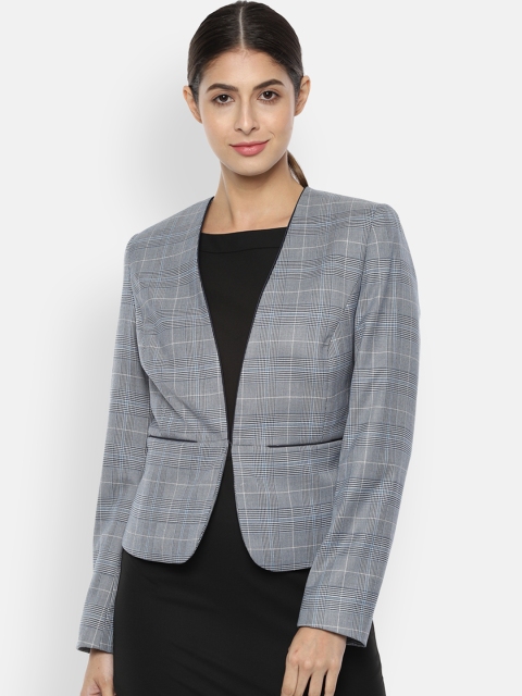 

Van Heusen Woman Grey Checked Formal Blazer