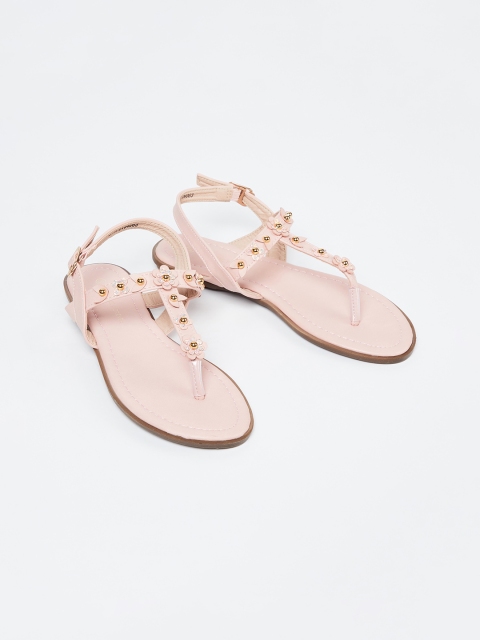

Fame Forever by Lifestyle Girls Pink Solid T-Strap Flats