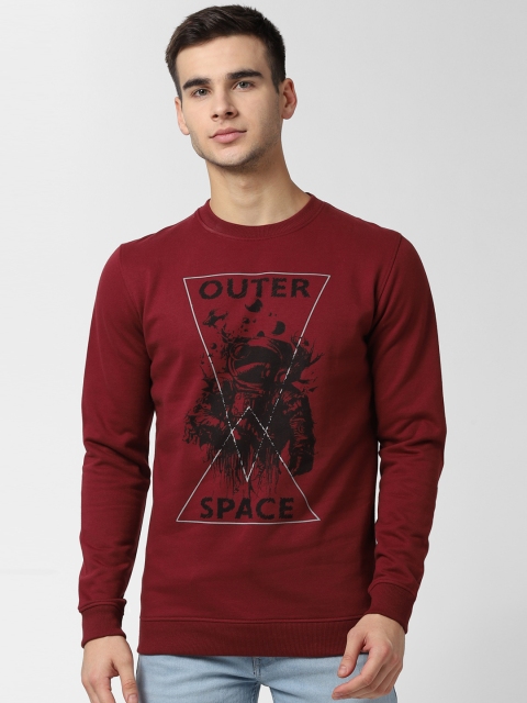 

Peter England Casuals Men Maroon & Black Printed Sweatshirt