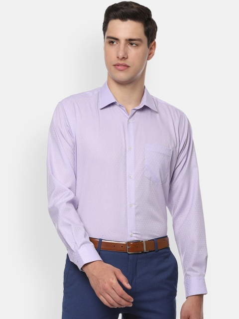 

Van Heusen Men Lavender Regular Fit Self Design Formal Shirt