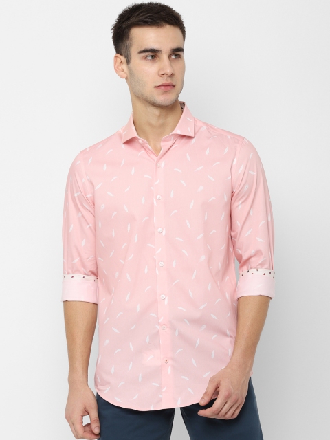 

SIMON CARTER LONDON Men Peach-Coloured Slim Fit Printed Casual Shirt