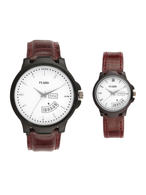 

FLUID His & Her White Analogue Couple Watches FLW-777PR-WH01