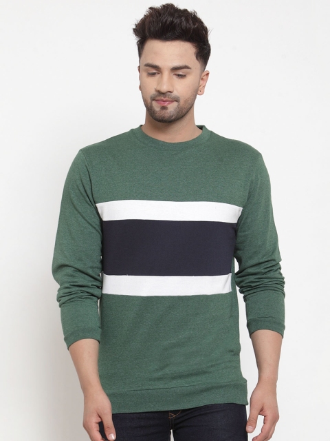 

armure Men Green & Navy Blue Colourblocked Sweatshirt