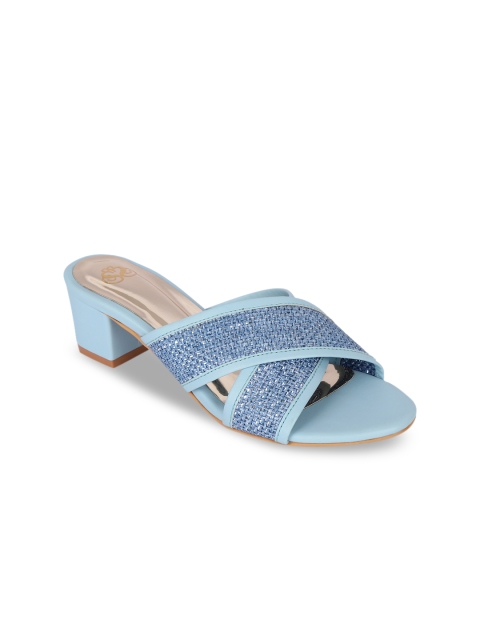 

Sole To Soul Women Blue Woven Design Heels