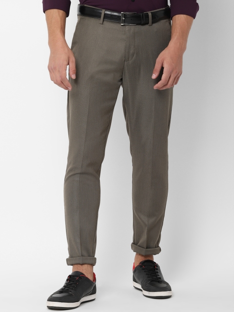 

Allen Solly Men Grey Slim Fit Self Design Formal Trousers