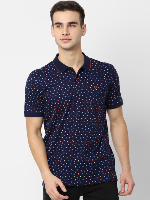 

Allen Solly Men Navy Blue Printed Polo Collar T-shirt
