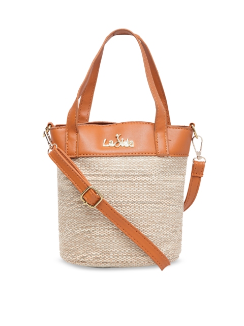 

Ladida Brown & Beige Self Design Handheld Bag