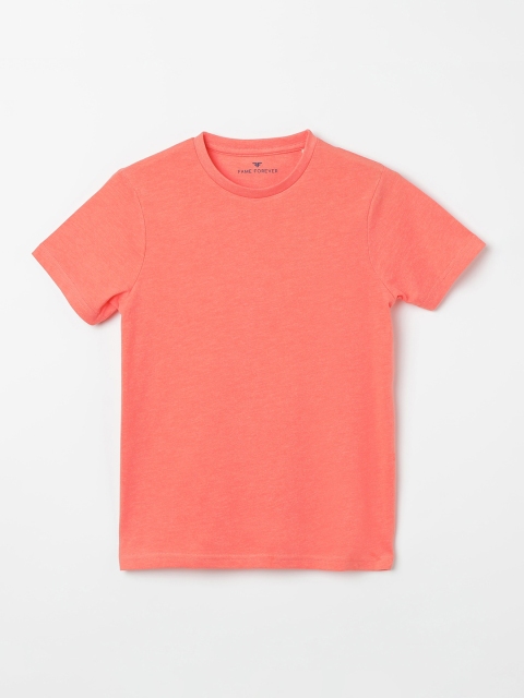 

Fame Forever by Lifestyle Boys Orange Solid Round Neck T-shirt