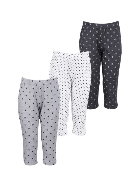 

minnow Girls Pack of 3 Printed Capris, Off white