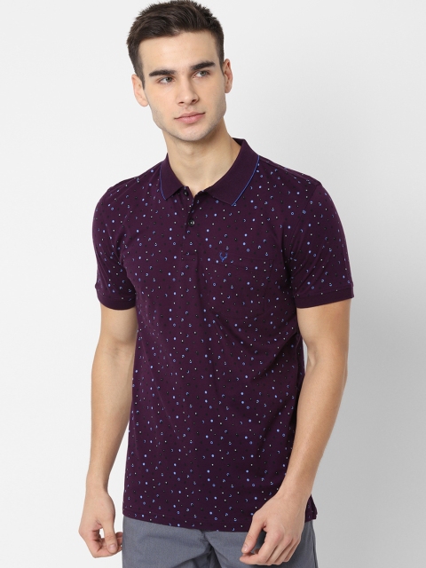 

Allen Solly Men Purple Printed Polo Collar T-shirt