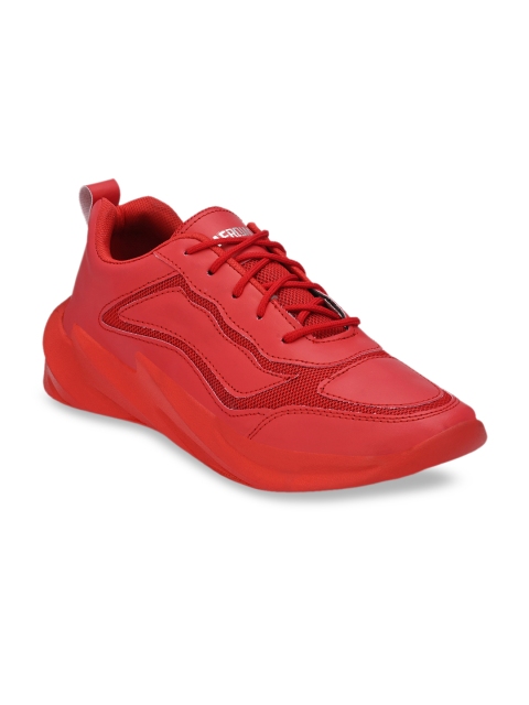 

AfroJack Men Red Woven Design Mesh Sneakers