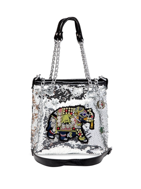 

Ladida White & Black Embellished Shoulder Bag
