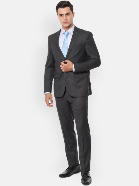 

Van Heusen Men Grey Self Design Single-Breasted Slim Fit Formal Suit