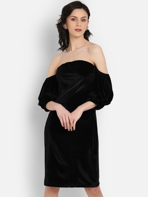 

COVER STORY Women Black Solid Sheath Dress