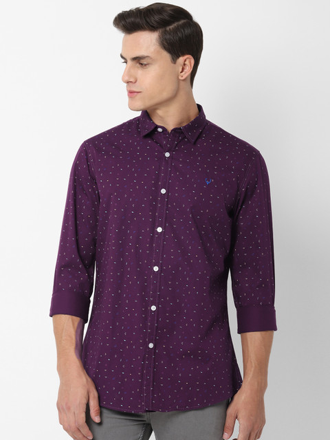 

Solly Jeans Co. Men Purple Regular Fit Printed Casual Shirt