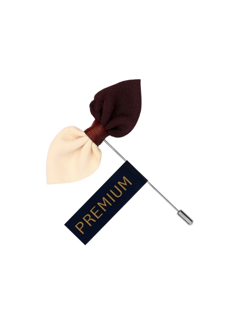 

PELUCHE Unisex Beige & Brown The Elegant Bow Lapel Pin