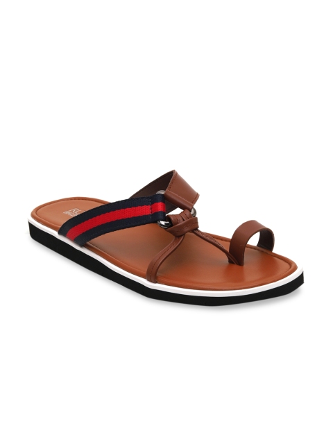 

ROSSO BRUNELLO Men Brown Solid Leather Comfort Sandals