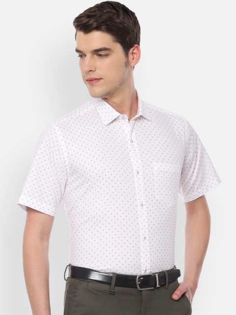 

Van Heusen Men White & Pink Regular Fit Printed Formal Shirt