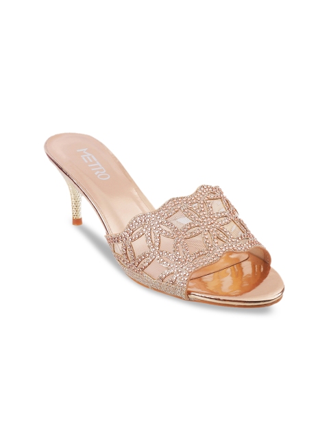 

Metro Women Gold-Toned Embellished Heels