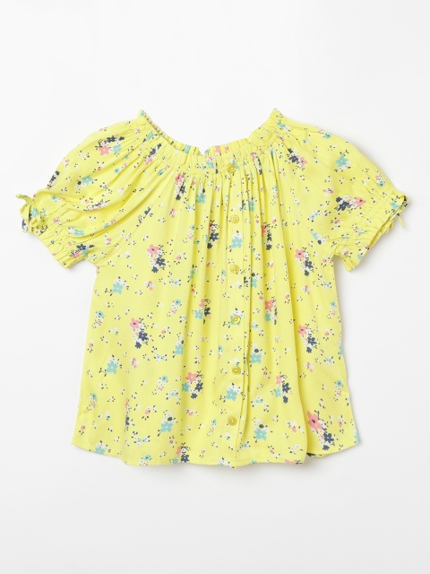 

Fame Forever by Lifestyle Girls Yellow Printed A-Line Top