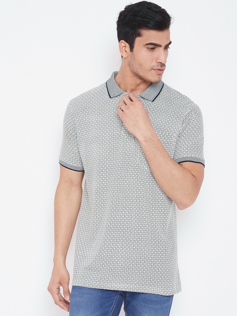 

Camey Men Green Printed Polo Collar T-shirt
