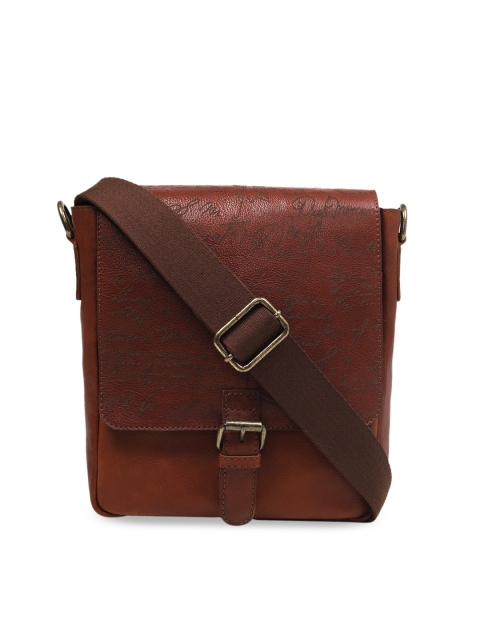 

Da Milano Men Brown Solid Leather Messenger Bag