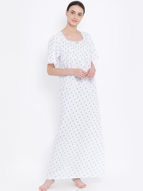 

Kanvin Turquoise Blue & Blue Printed Nightdress MJKSS20223A