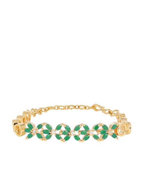 

Adwitiya Collection Green Gold-Plated Antique Bracelet