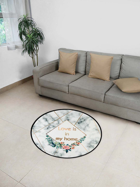 

Cortina Green & White Printed Round Doormat