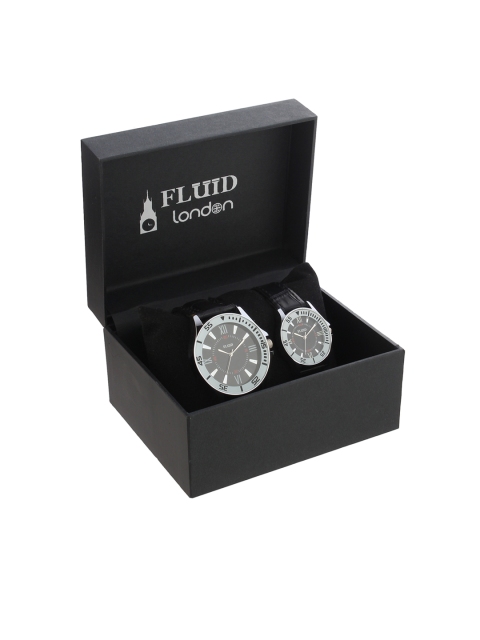 

FLUID His & Her Black Analogue Couple Watch Gift Set FLW-730PR-BK01