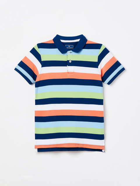 

Fame Forever by Lifestyle Boys Multicoloured Striped Polo Collar T-shirt, Multi