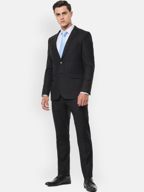 

Van Heusen Men Black Checked Slim-Fit Single-Breasted Formal Suit