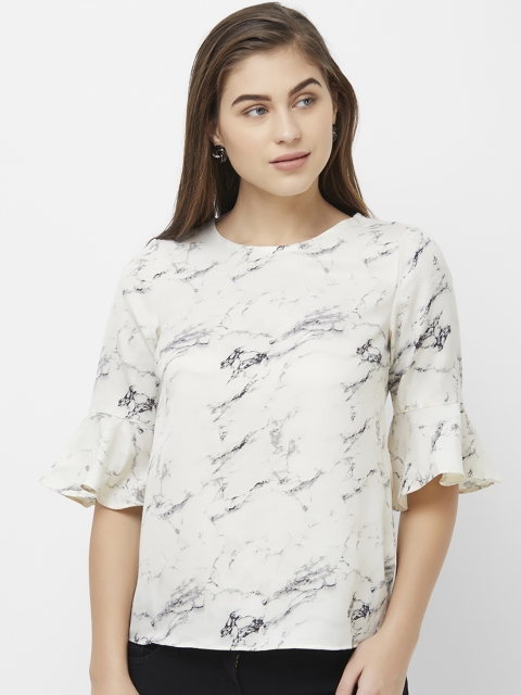 

109F Women Grey Printed Top