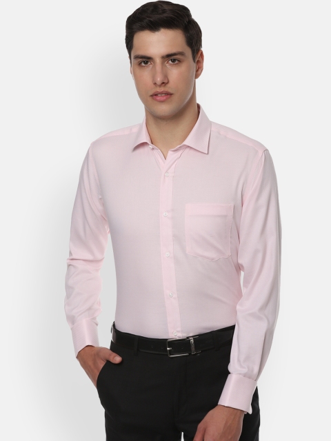 Van Heusen Men Pink Regular Fit Self Design Formal Shirt
