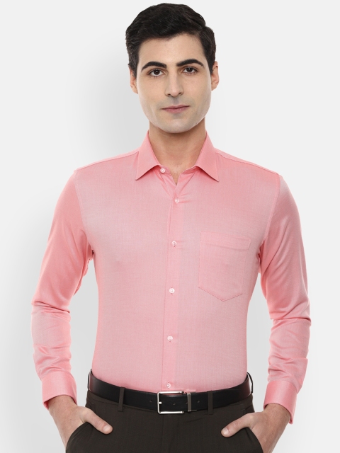 

Van Heusen Men Peach-Coloured Slim Fit Solid Formal Shirt