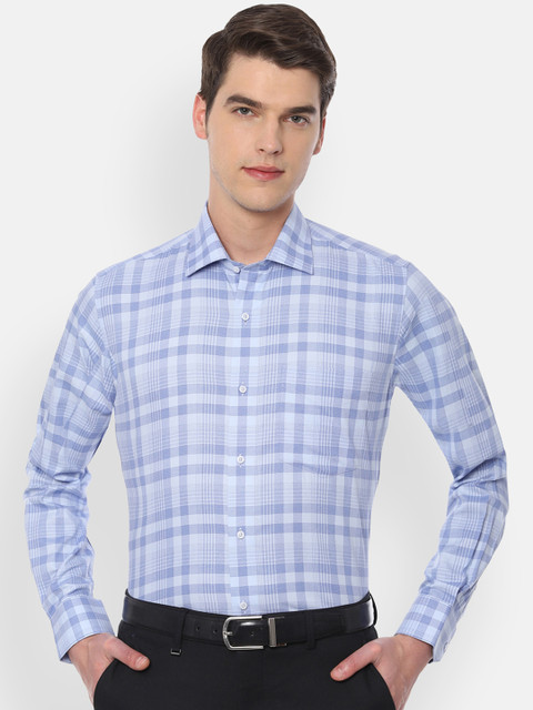 

Van Heusen Men Blue Regular Fit Checked Formal Shirt