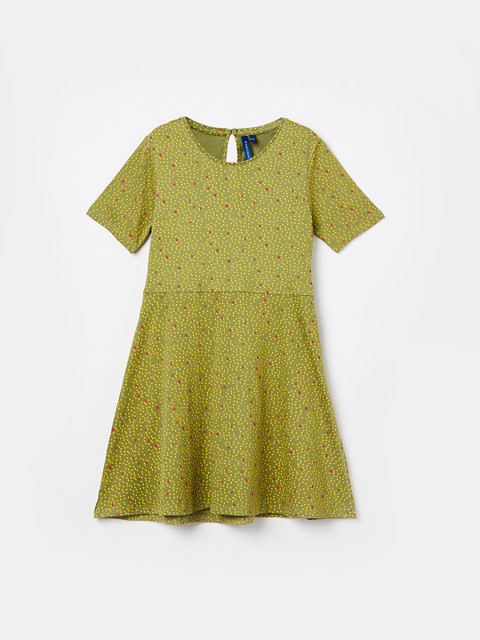 

Fame Forever by Lifestyle Girls Green Printed Fit and Flare Dress