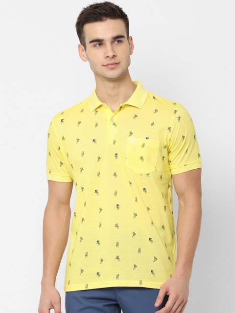 

Allen Solly Men Yellow & Black Printed Polo Collar T-shirt