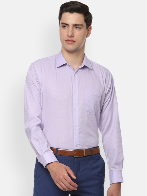 

Van Heusen Men Lavender Regular Fit Self Design Formal Shirt