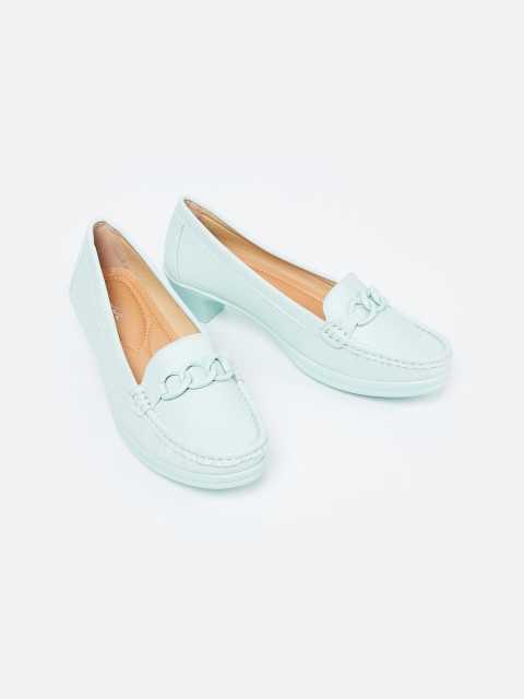 

CODE by Lifestyle Women Green Solid Heeled Loafers