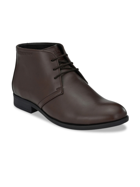 

Alberto Torresi Men Coffee Brown Solid Leather Formal Boots