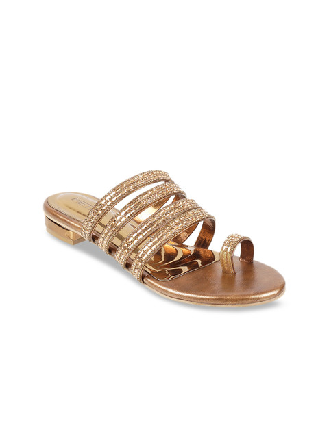 

Metro Women Gold-Toned Embellished Comfort Heels