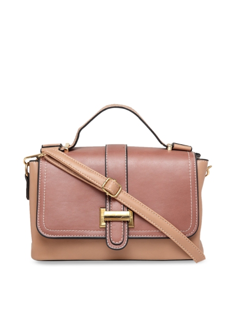 

Ladida Beige & Pink Colourblocked Handheld Bag