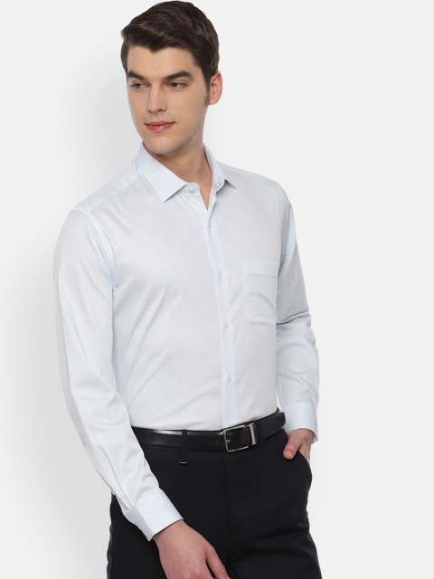

Van Heusen Men Blue & White Regular Fit Printed Formal Shirt