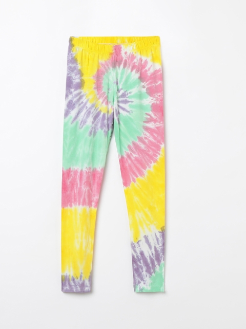 

Fame Forever by Lifestyle Girls Yellow & Pink Printed Ankle-Length Leggings