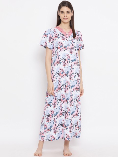 

Kanvin Pink & Blue Printed Nightdress