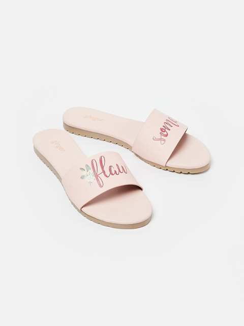 

Ginger by Lifestyle Women Pink Printed Open Toe Flats